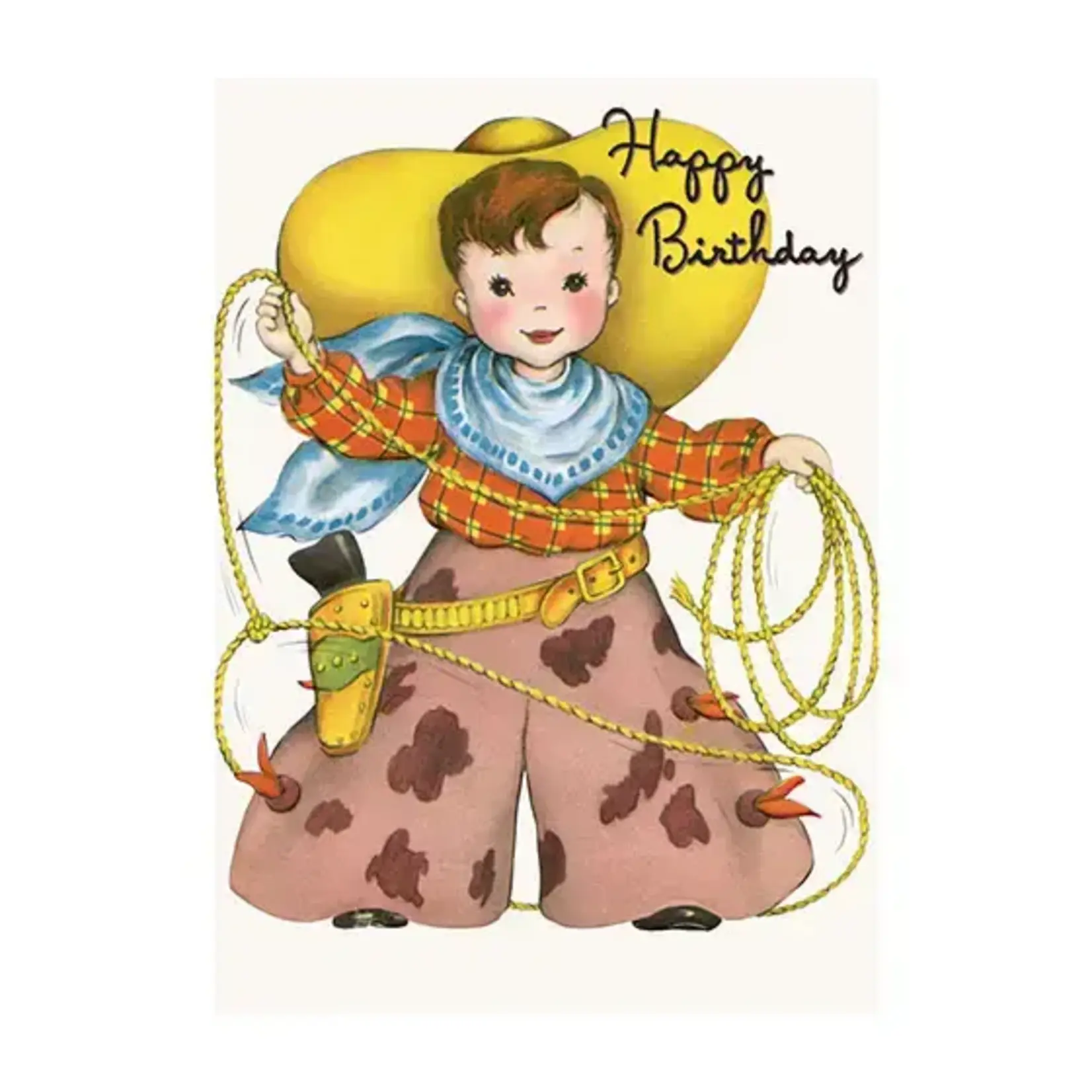 Laughing Elephant Little Cowboy - Birthday Card