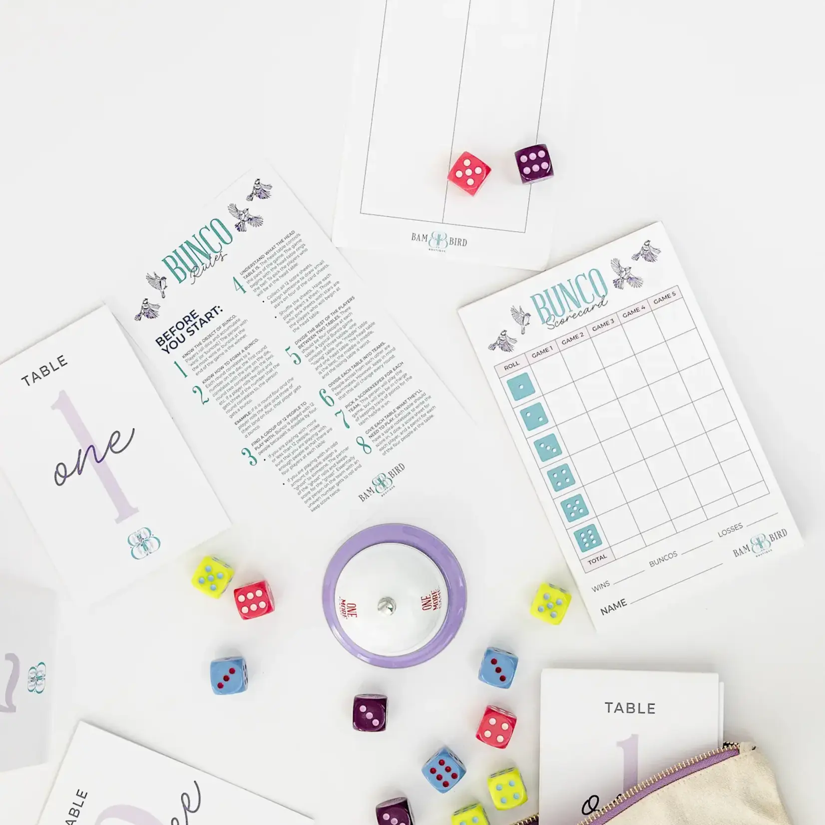 Bam Bird Boutique Bunco Set