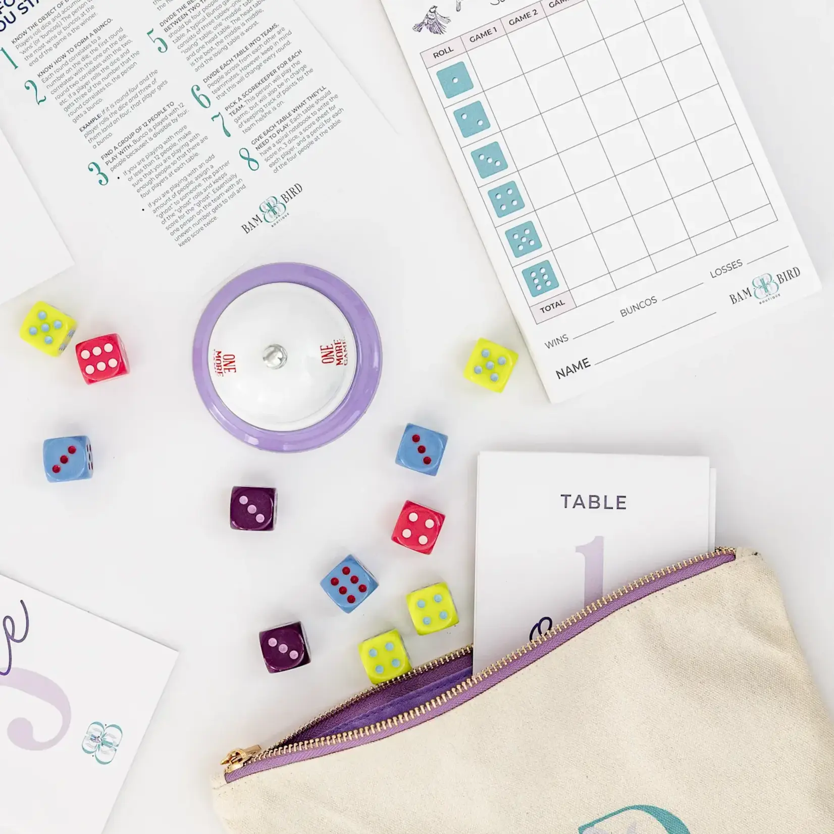 Bam Bird Boutique Bunco Set