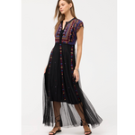 Johnny Was APOLONIA BLACK MESH DRESS