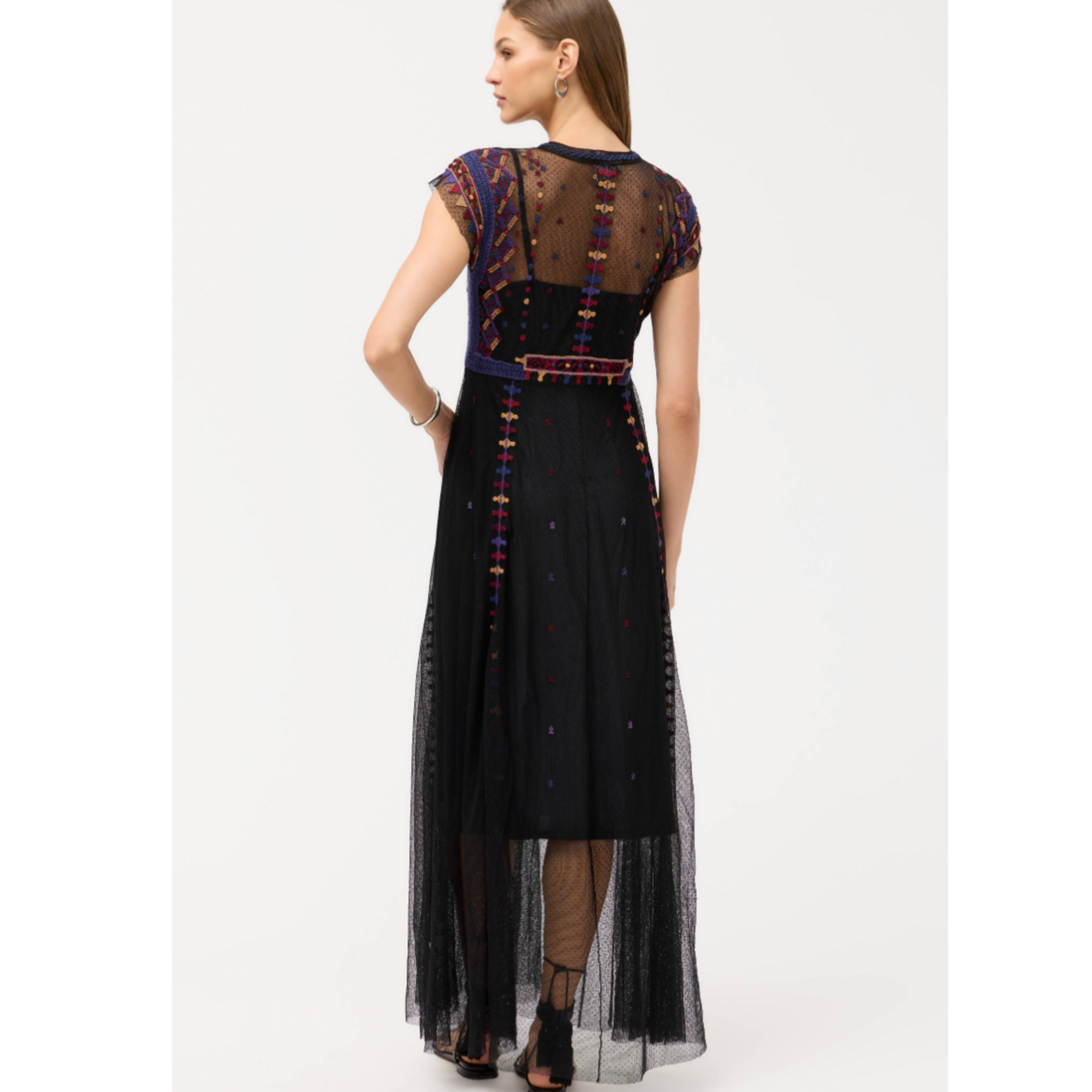 Johnny Was APOLONIA BLACK MESH DRESS