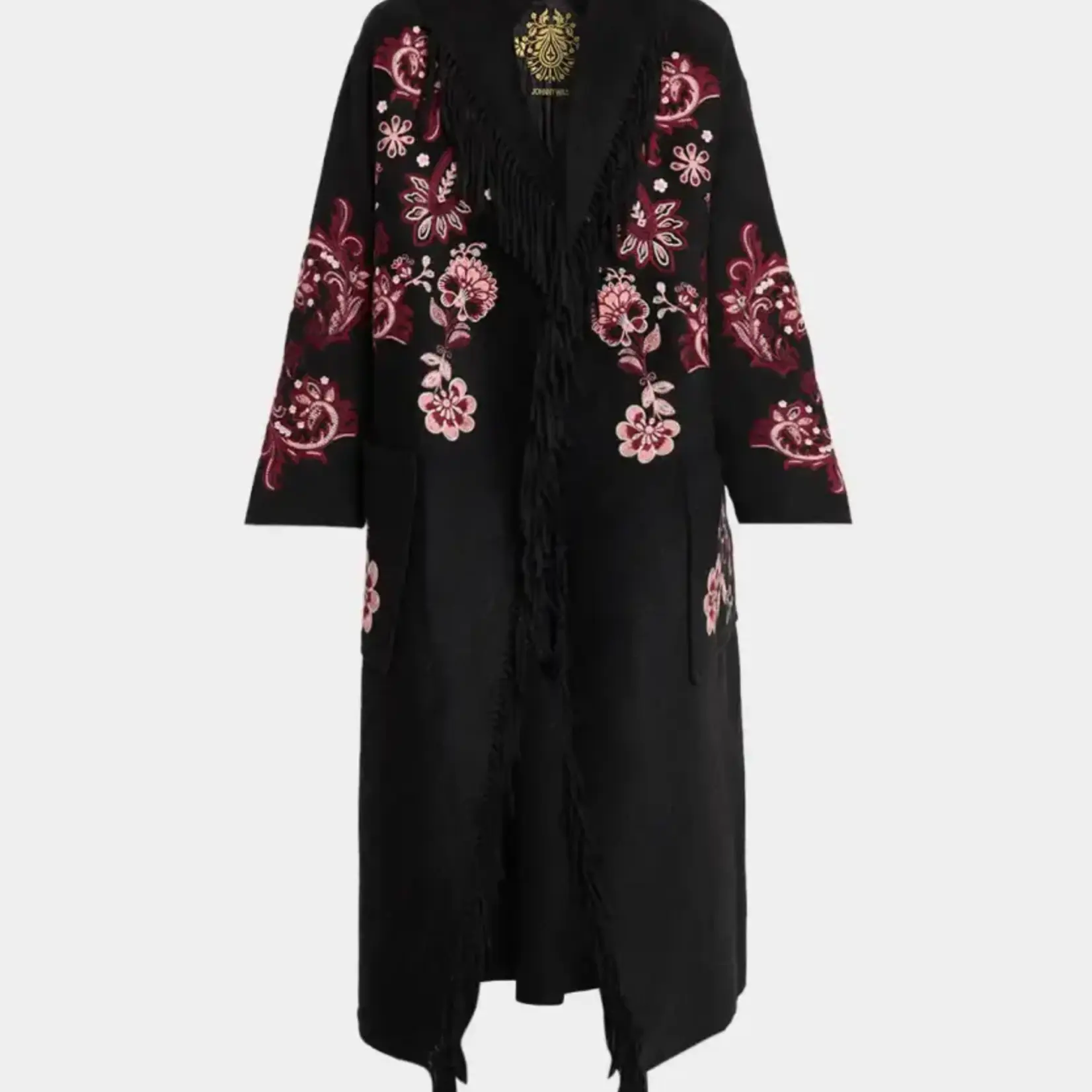 Johnny Was CHELLI CHARCOAL FRINGE COAT