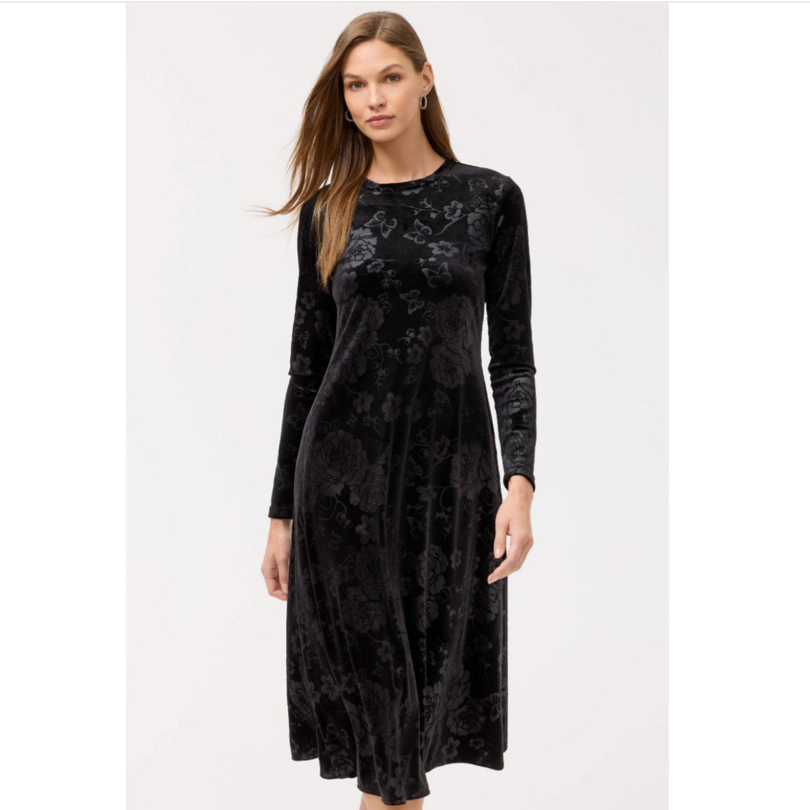 Johnny Was EMBOSSED STRETCH VELVET DRESS