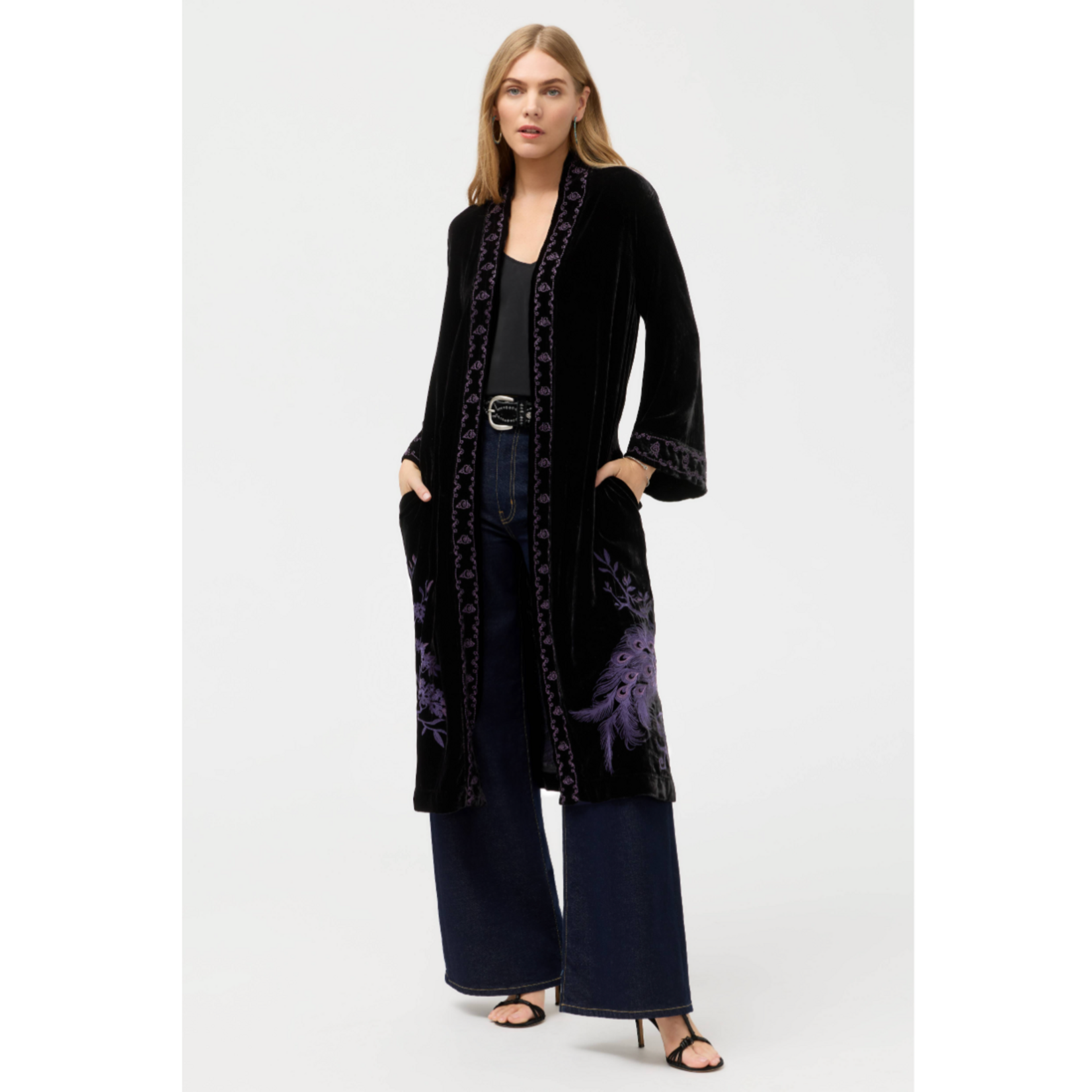 Johnny Was VELVET KIMONO COAT - MOLLY