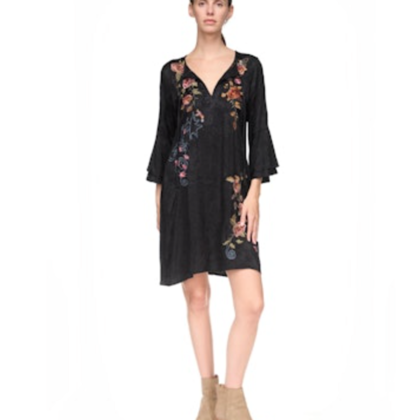 Johnny Was RUFFLE SLEEVE DRESS - LORETTA