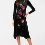 Johnny Was HANDKERCHIEF HEM VELOUR DRESS - ROSILIA