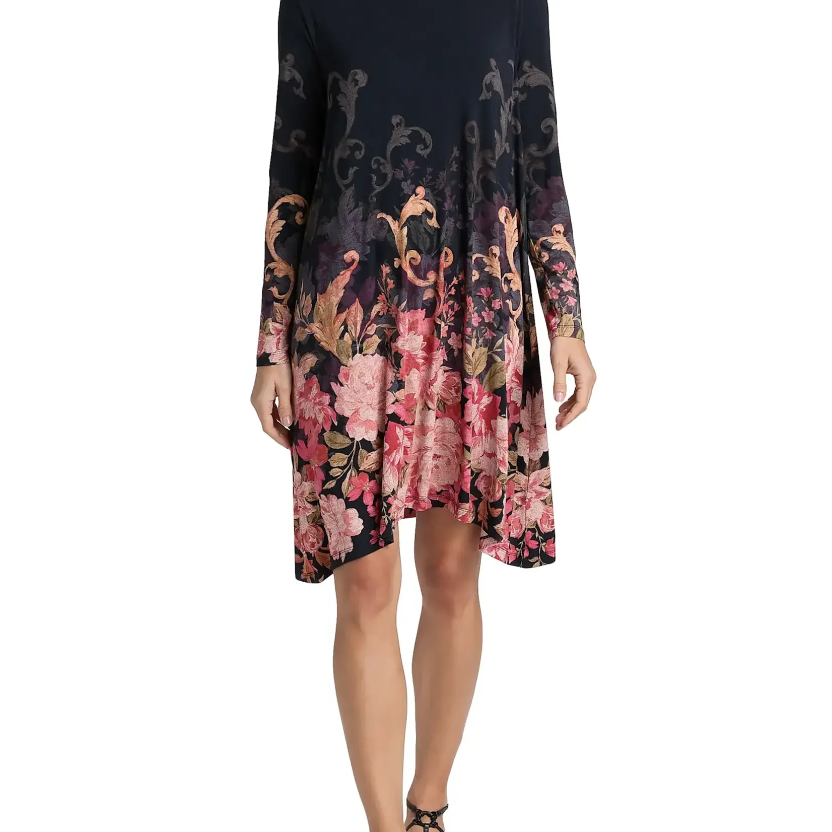 Johnny Was THE JANIE FAVORITE MOCK NECK SWING DRESS- CHERIE