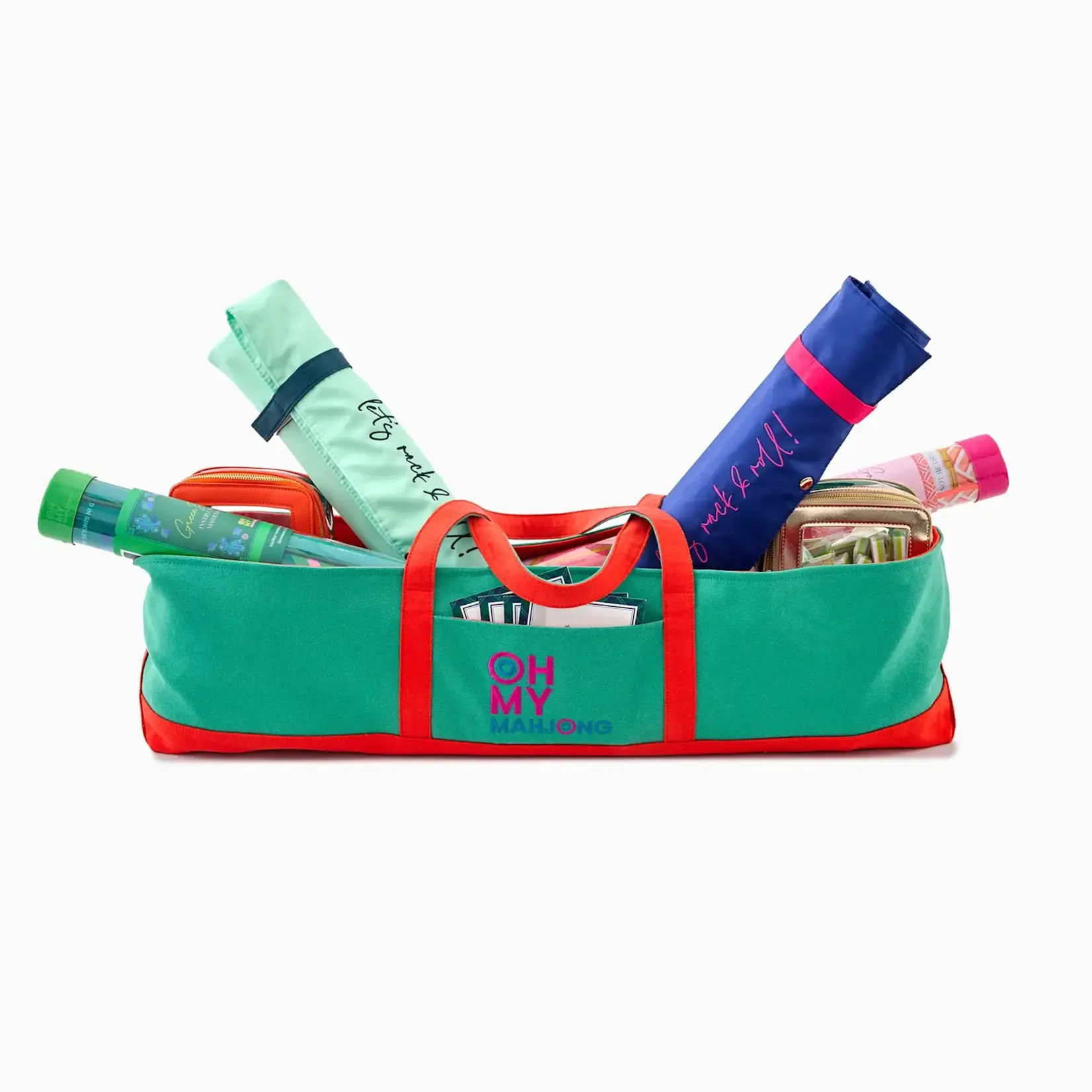 Oh My Mahjong Teal Mat Storage Bag