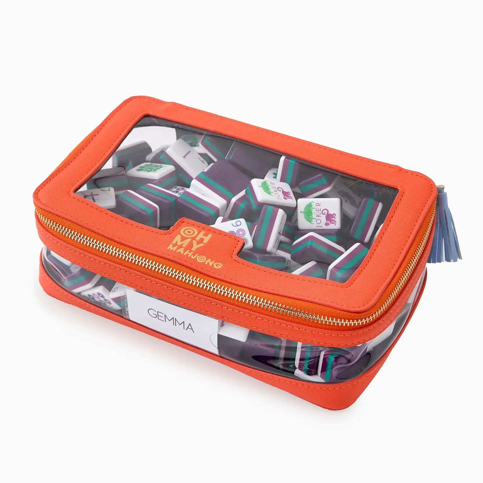 Oh My Mahjong Orange Tile Storage Bag