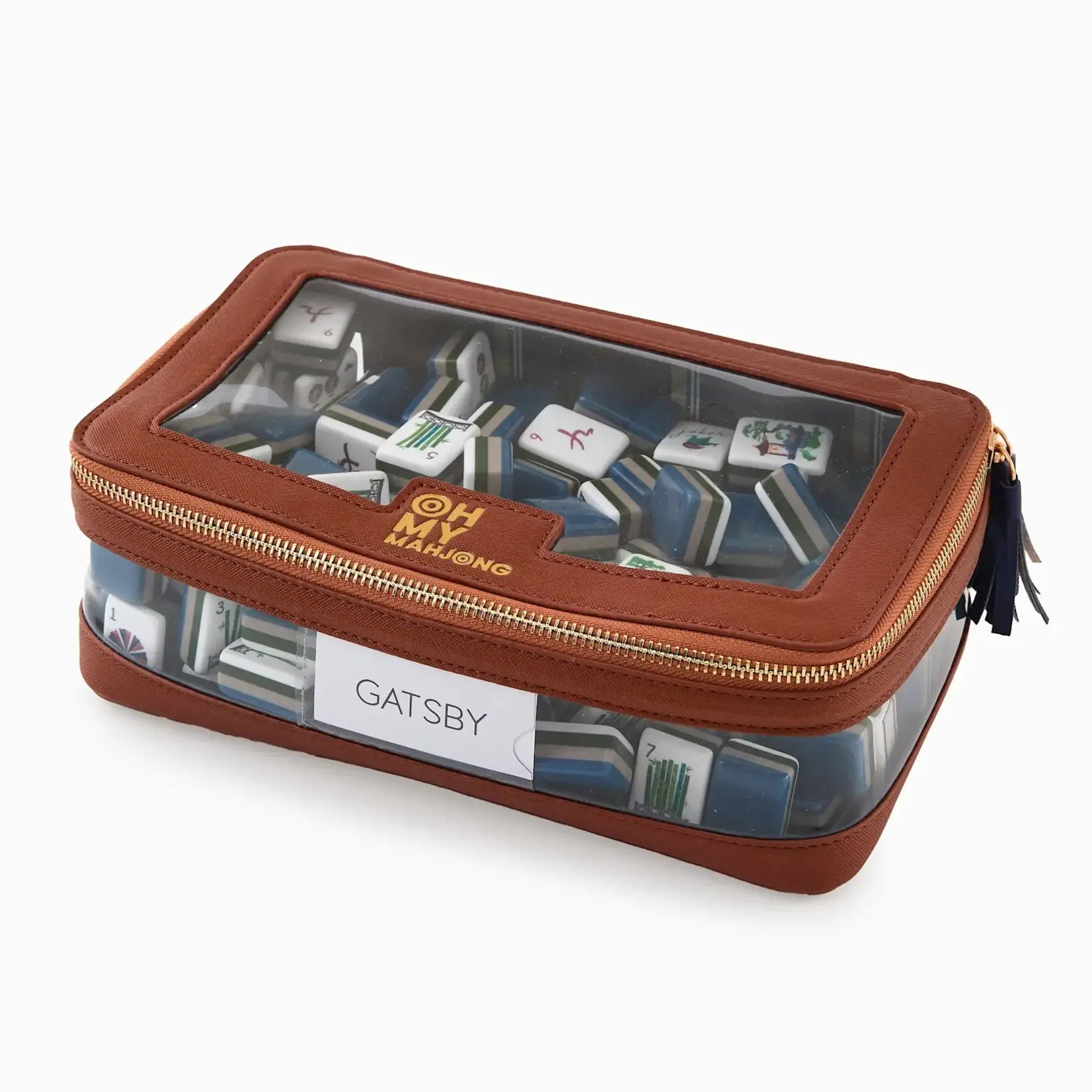Oh My Mahjong Cognac Tile Storage Bag