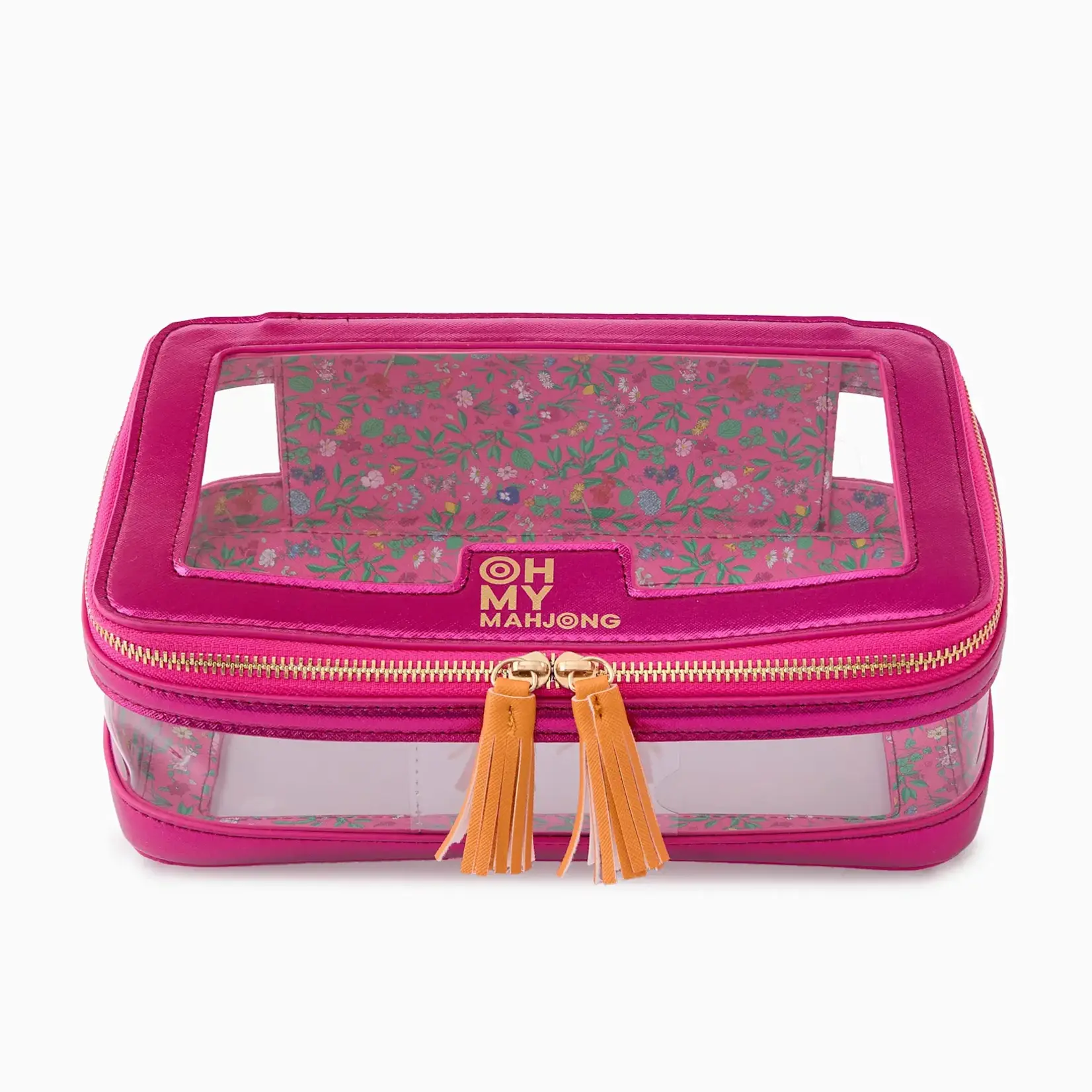 Oh My Mahjong Metallic Pink Tile Storage Bag