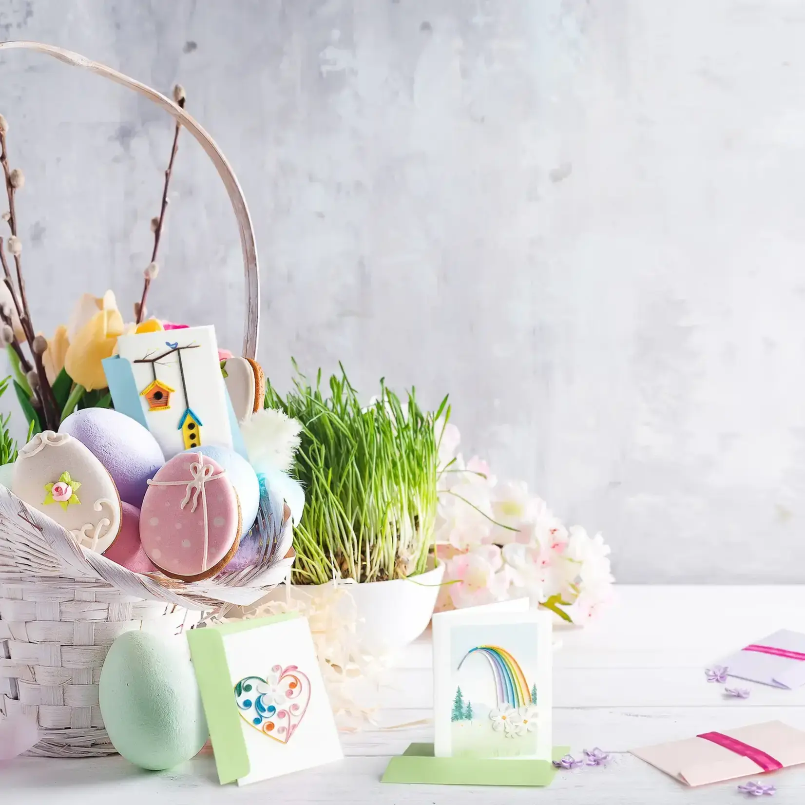 Quilling Card Colorful Heart Gift Enclosure Mini Card