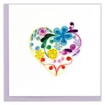 Quilling Card Quilled Floral Rainbow Heart Greeting Card