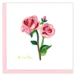 Quilling Card Quilled I Love You Long Stem Pink Roses Greeting Card