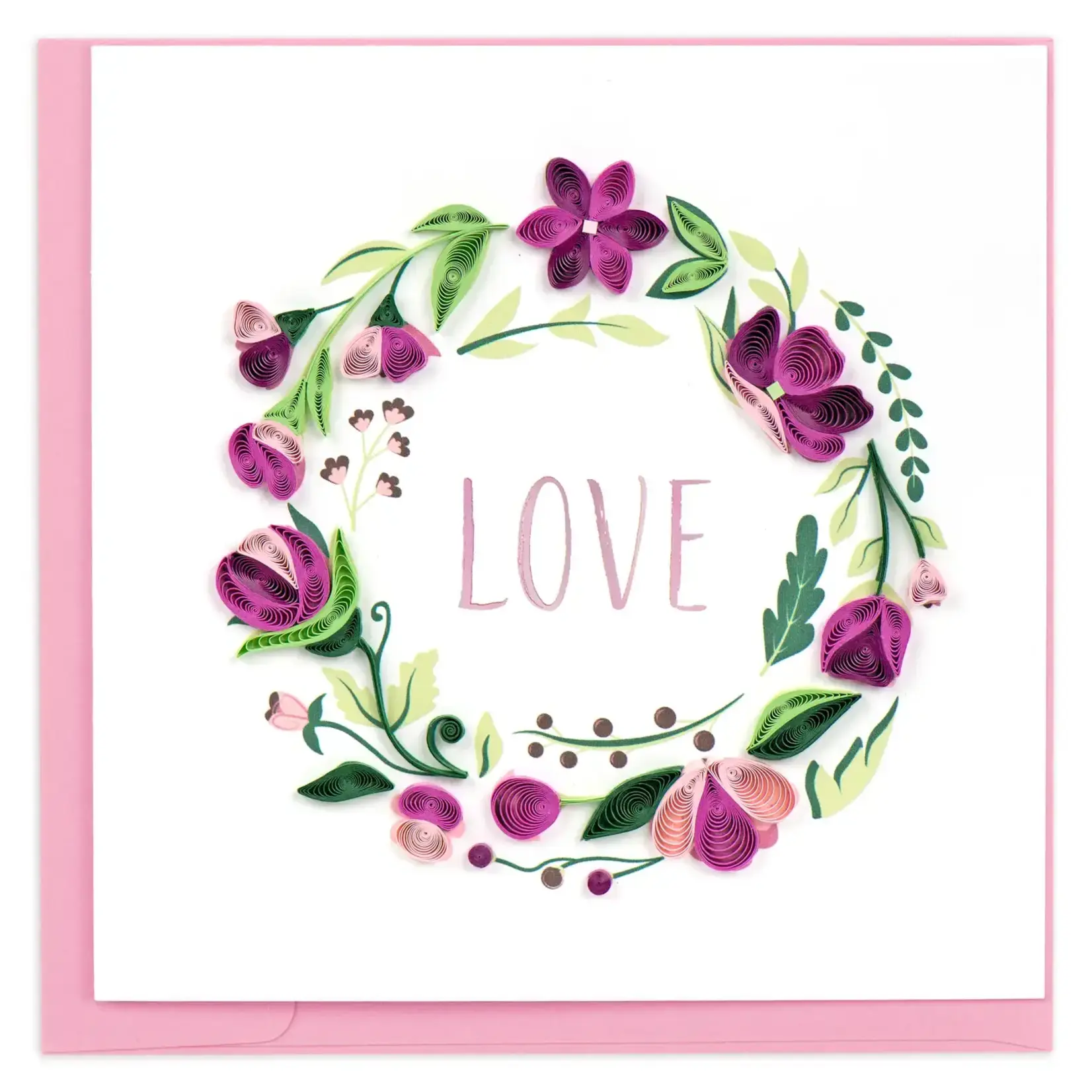 Quilling Card Quilled LOVE Floral Wreath Greeting Card
