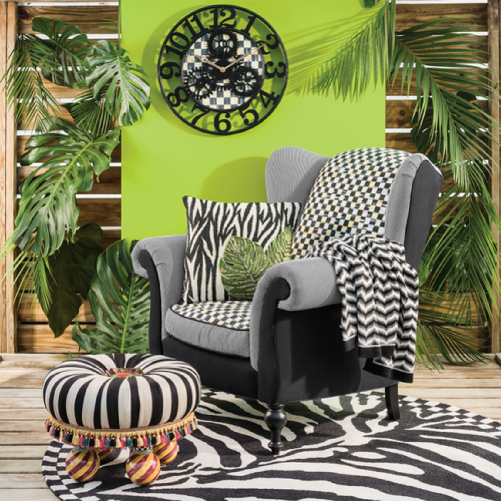 MacKenzie-Childs on wall street tuffet