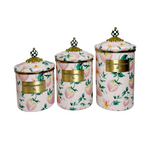 MacKenzie-Childs strawberry canisters, set of 3