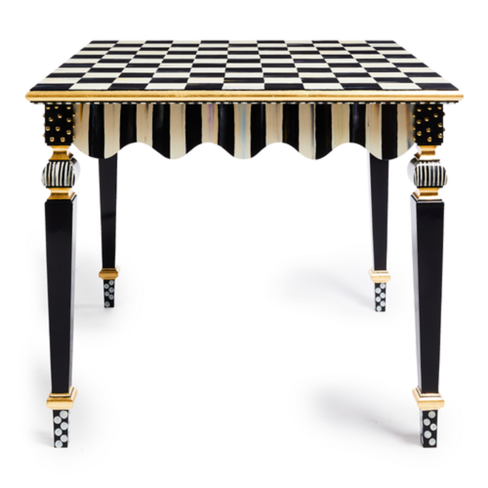 MacKenzie-Childs courtly check & stripe game table