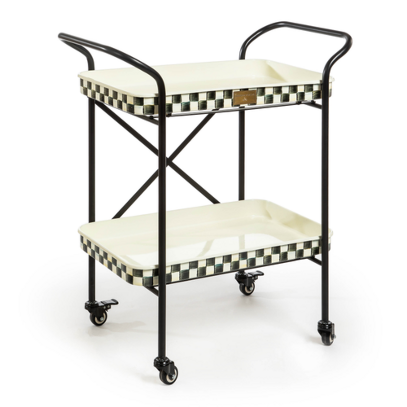 MacKenzie-Childs courtly check 2-tier kitchen cart