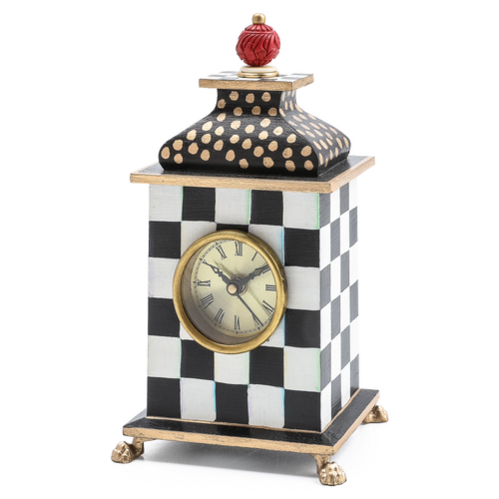 MacKenzie-Childs courtly check desk clock