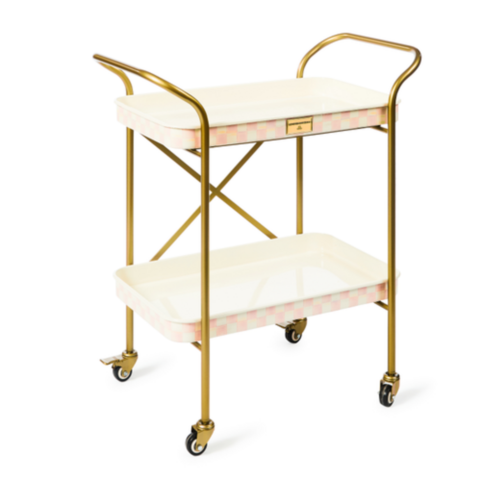 MacKenzie-Childs rosy check 2-tier kitchen cart
