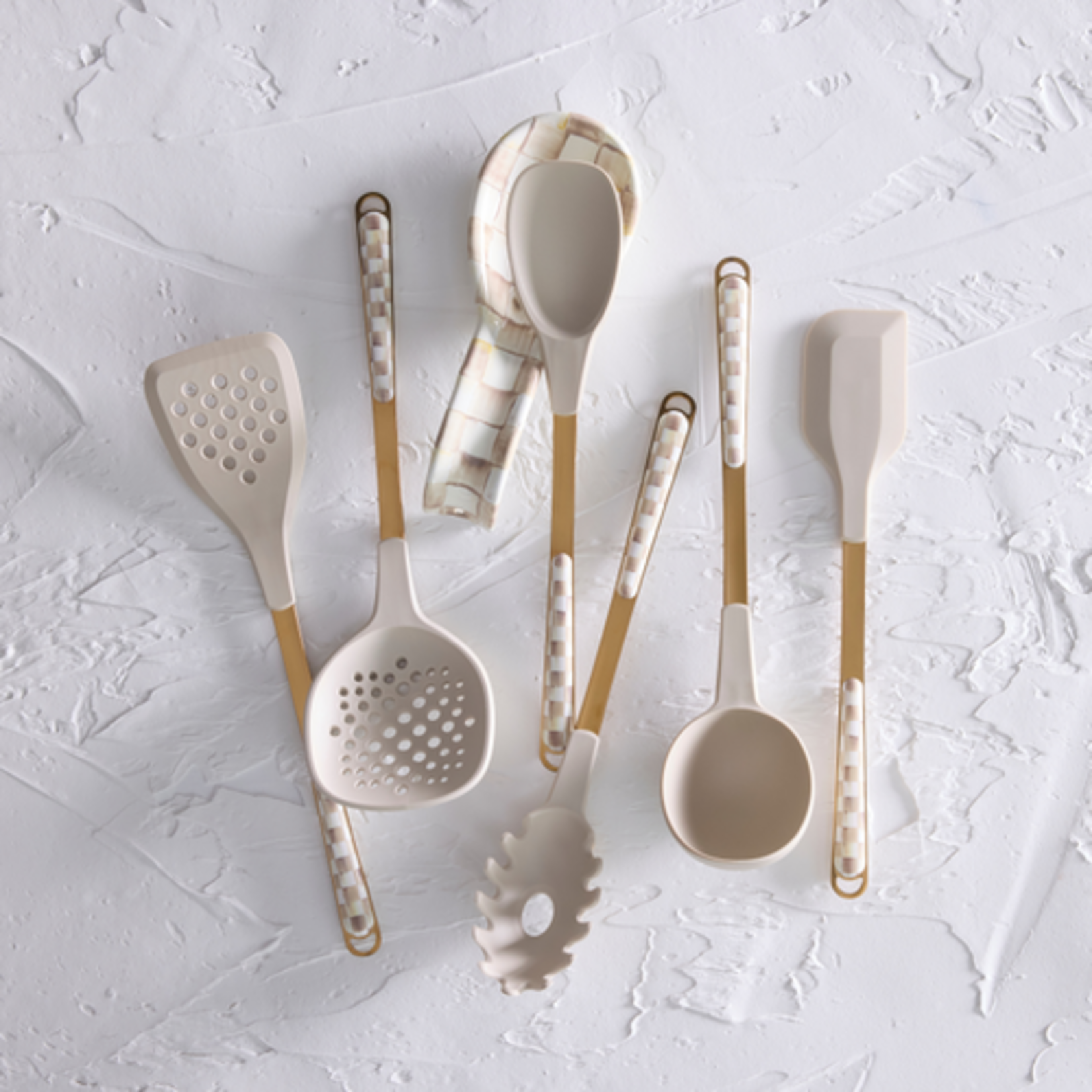 MacKenzie-Childs mocha check slotted turner