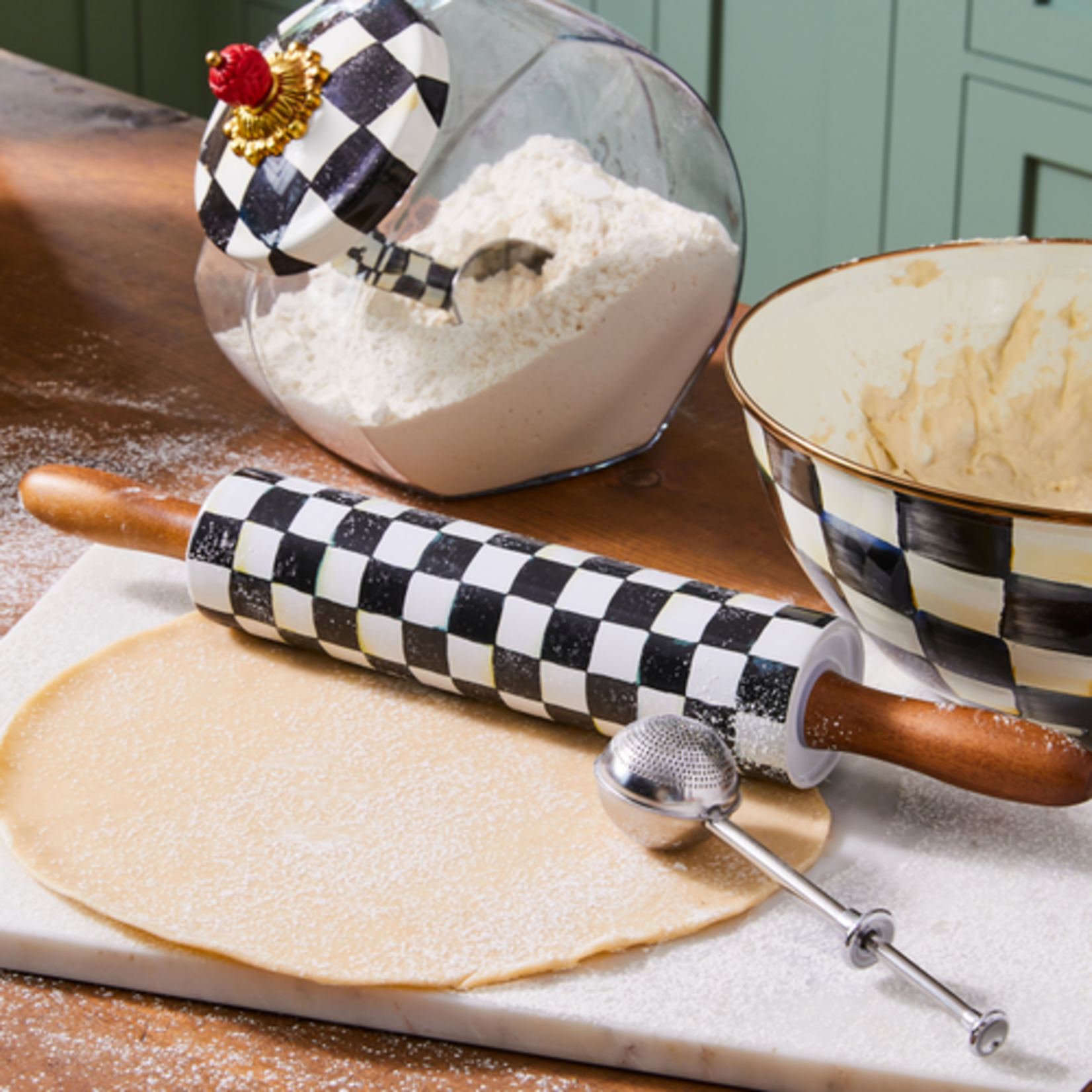 MacKenzie-Childs courtly check rolling pin