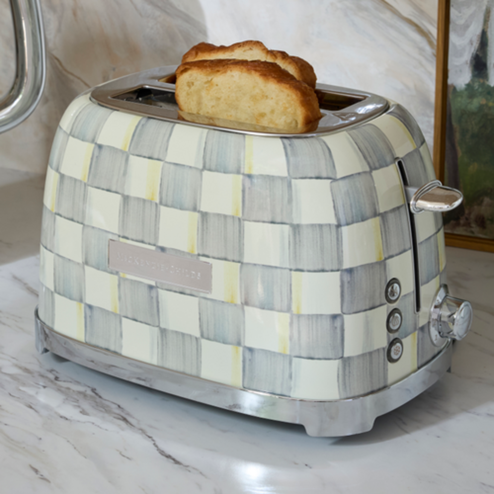 MacKenzie-Childs sterling check 2-slice toaster