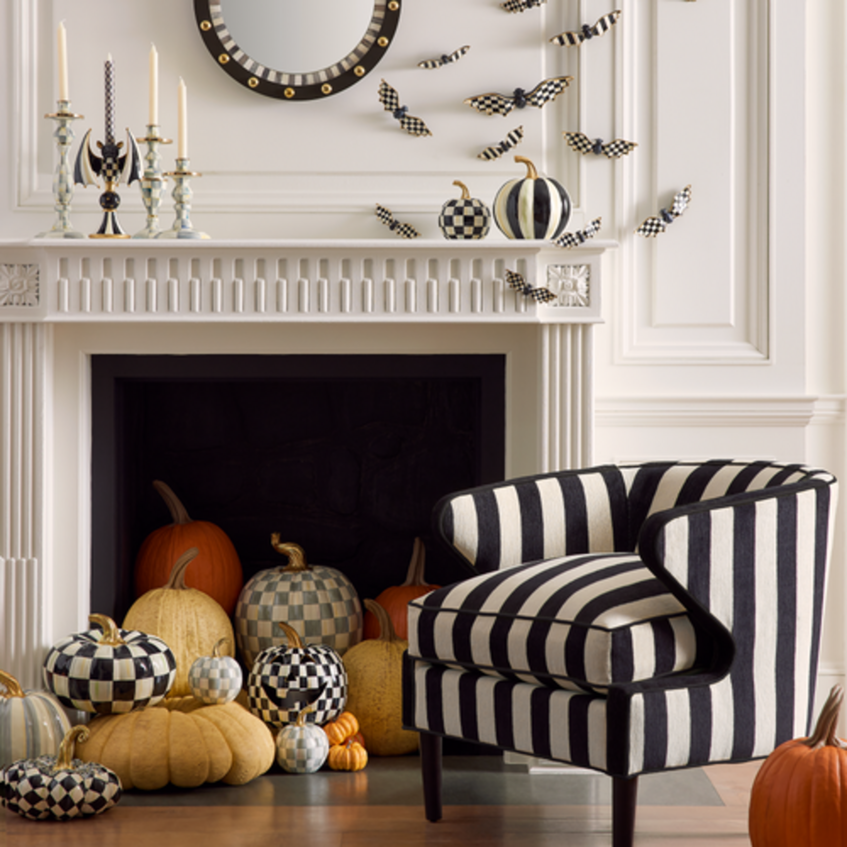 MacKenzie-Childs courtly check glossy mini pumpkin