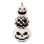 MacKenzie-Childs courtly check stacked illuminated pumpkins