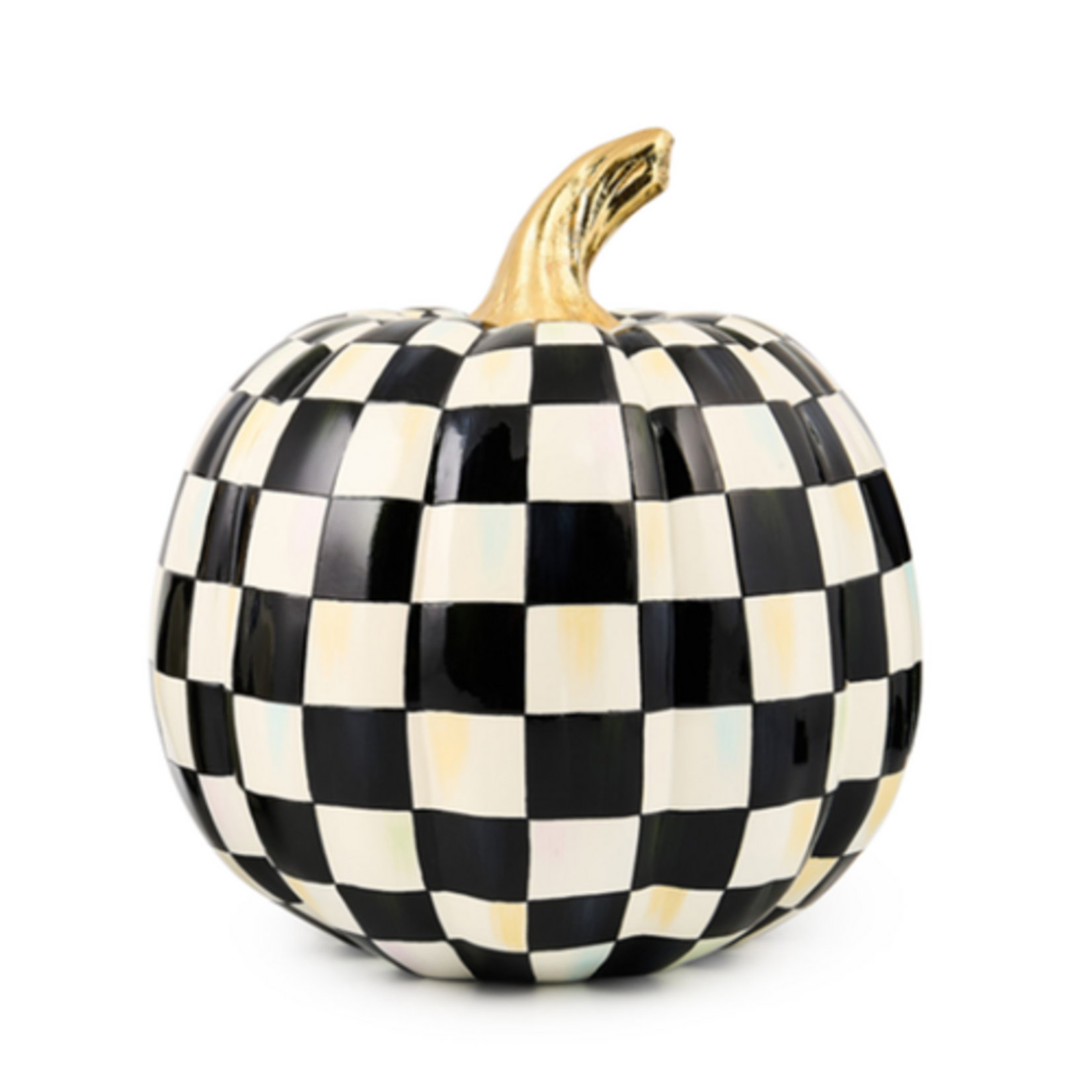MacKenzie-Childs courtly check glossy medium pumpkin