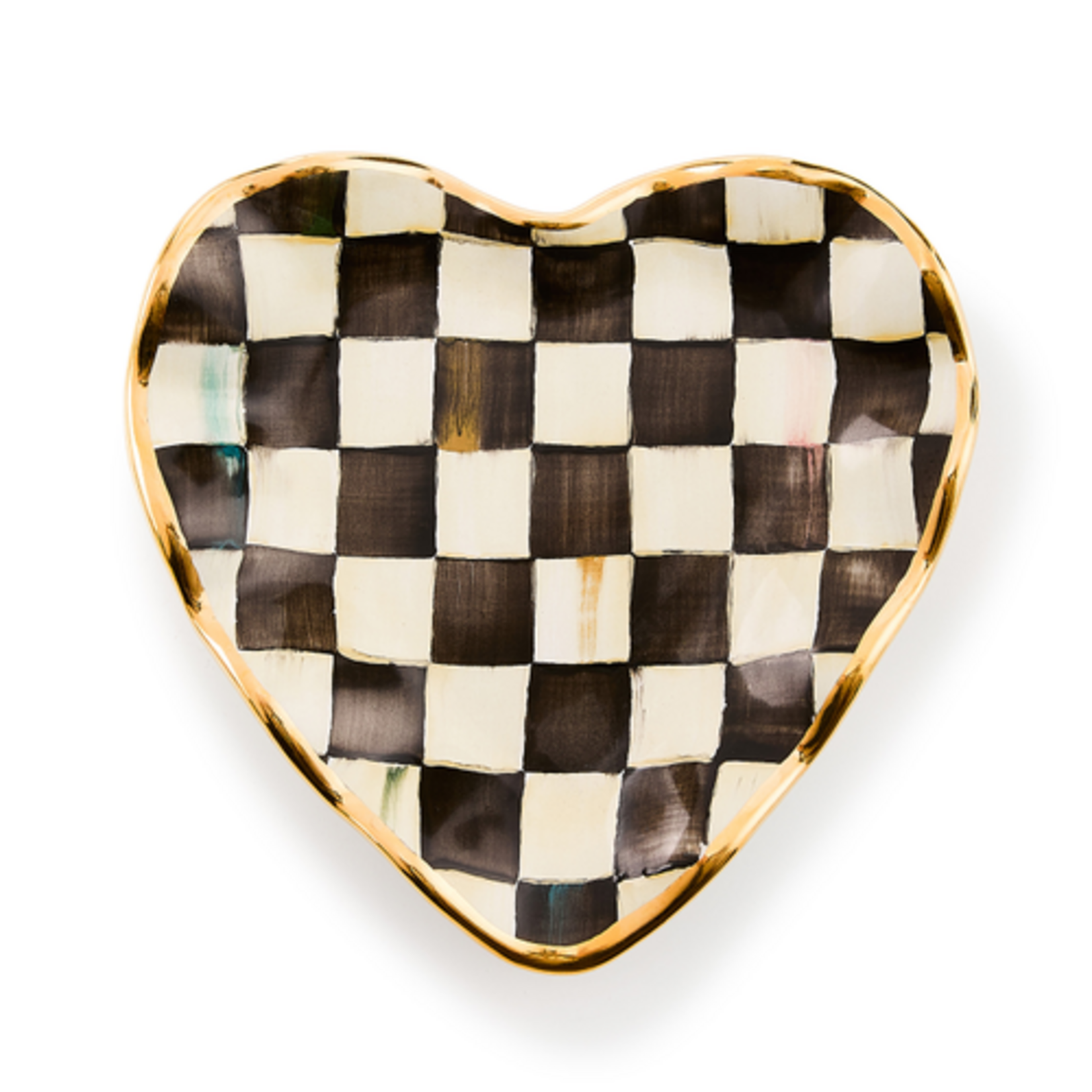 MacKenzie-Childs courtly check fluted heart plate