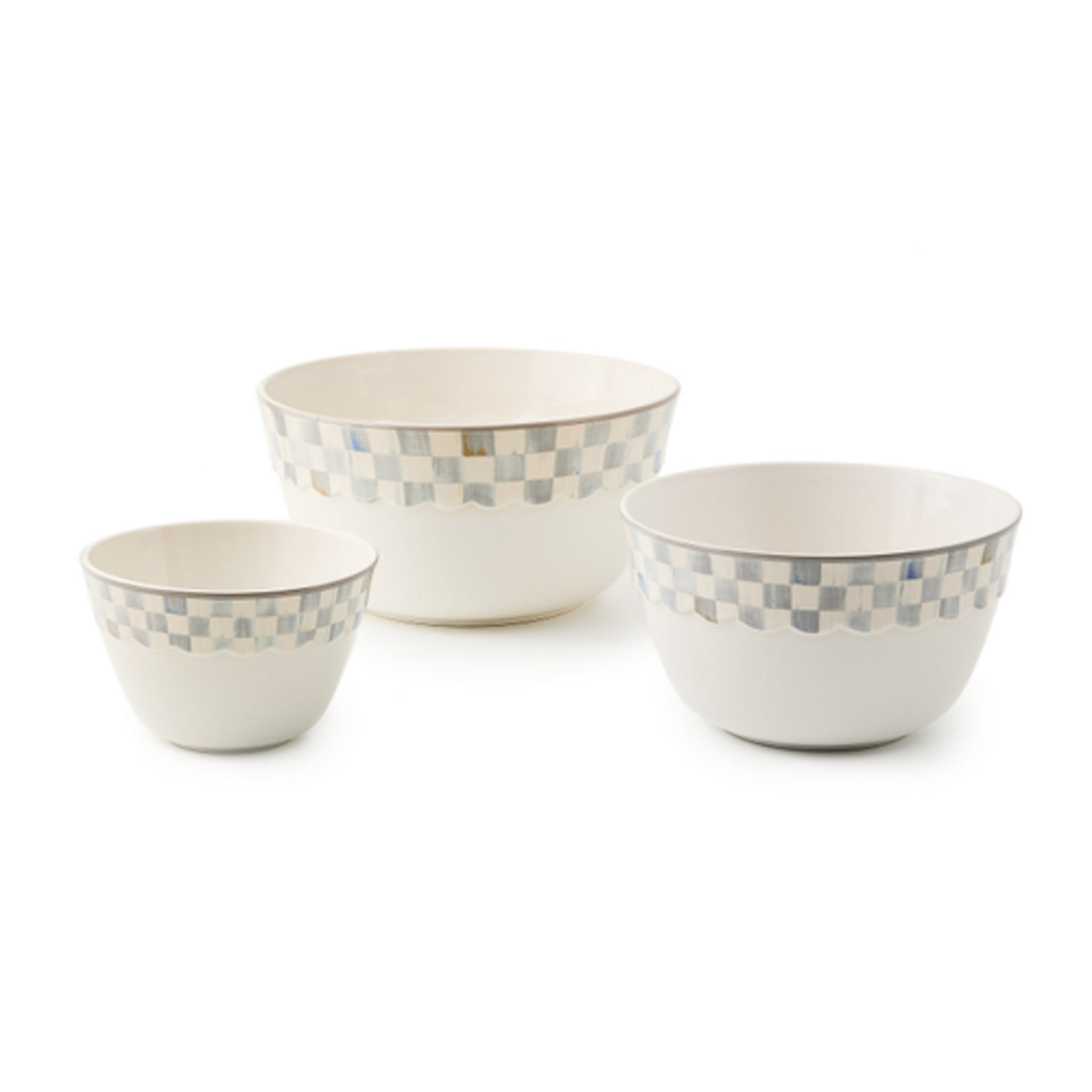 MacKenzie-Childs sterling check everyday mixing bowls, set of 3