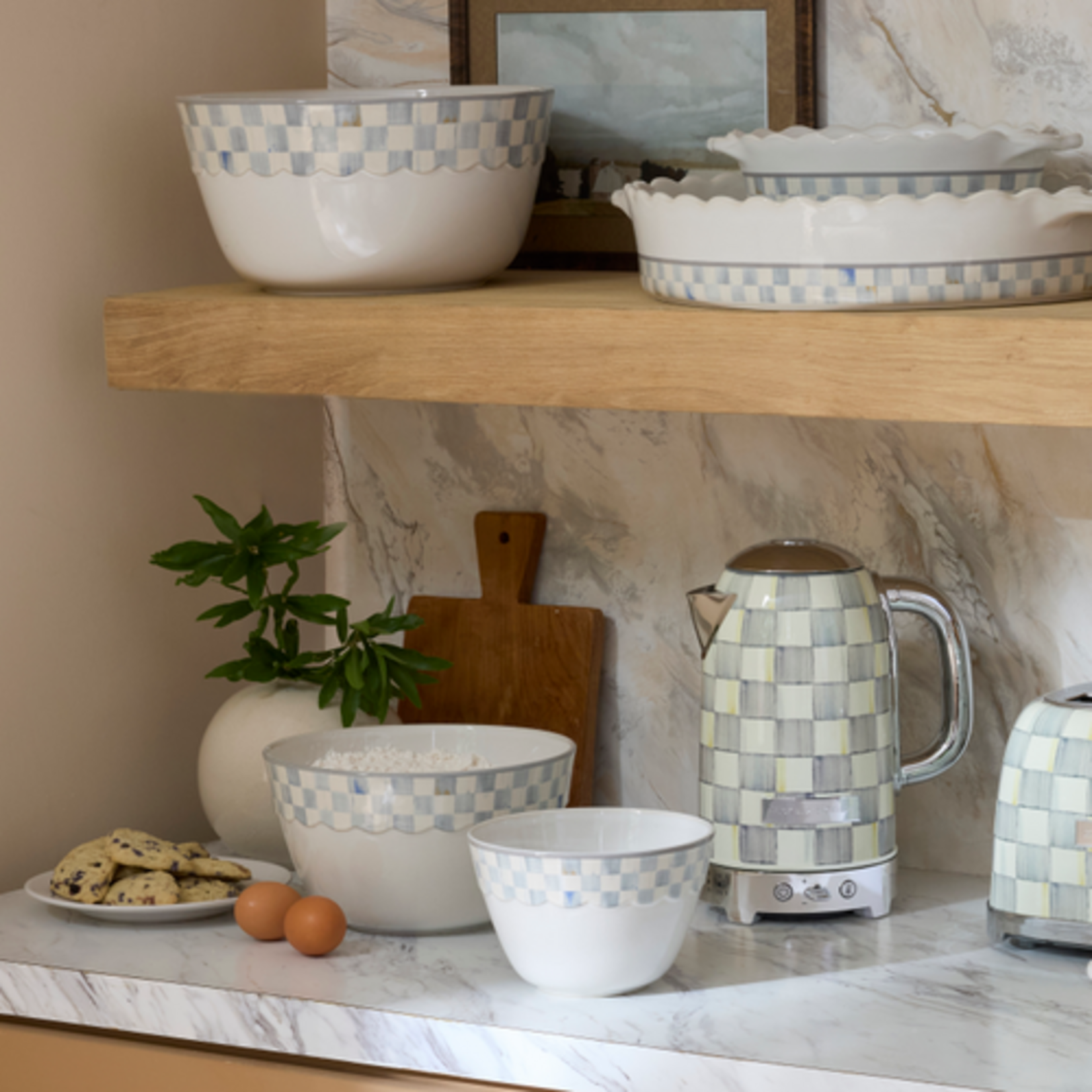 MacKenzie-Childs sterling check everyday mixing bowls, set of 3