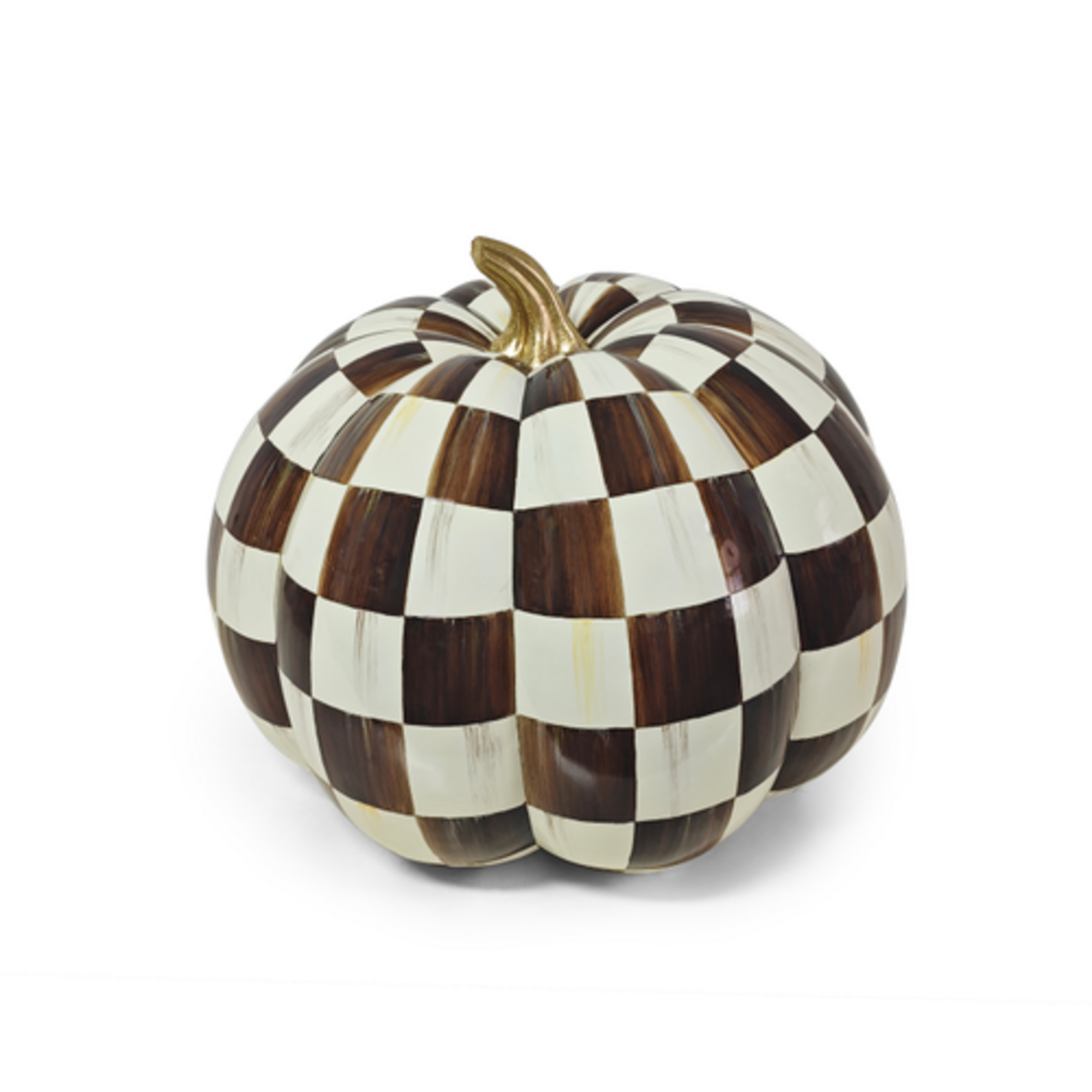 MacKenzie-Childs chocolate check jumbo pumpkin
