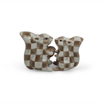 MacKenzie-Childs mocha check squirrel salt & pepper set