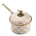 MacKenzie-Childs rosy check 2.5 qt. saucepan