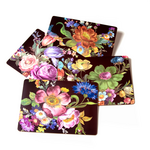 MacKenzie-Childs black flower market placemats, set of 4