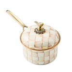 MacKenzie-Childs mocha check 2.5 qt. saucepan