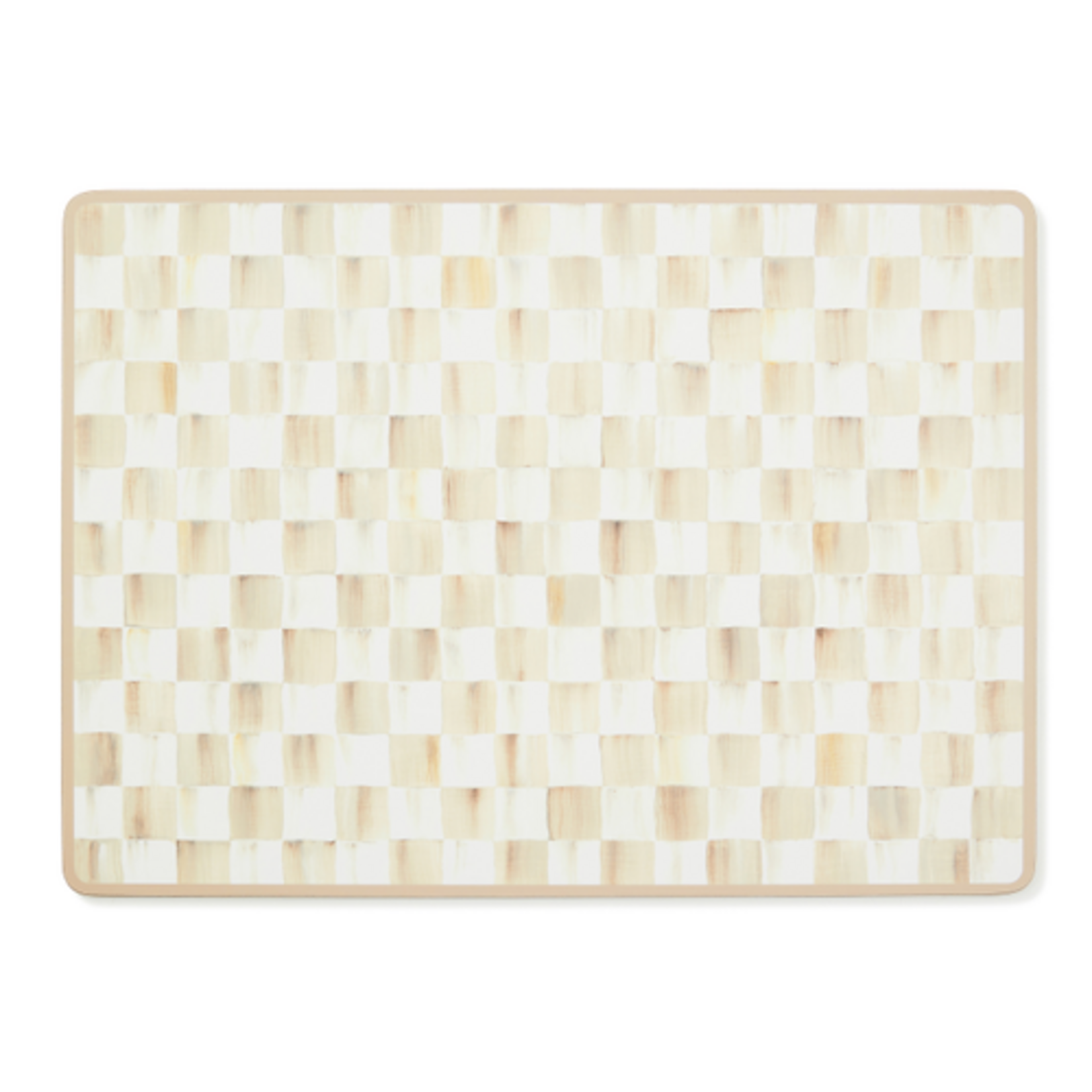 MacKenzie-Childs mocha check cork back placemats, set of 4