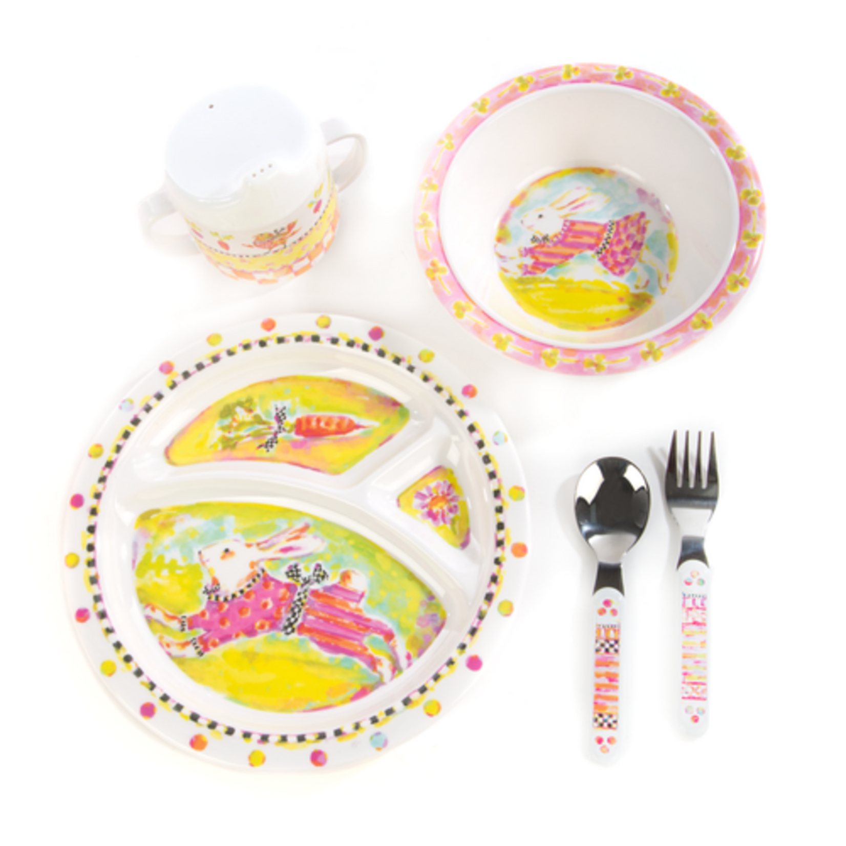 MacKenzie-Childs bunny toddler's dinnerware set
