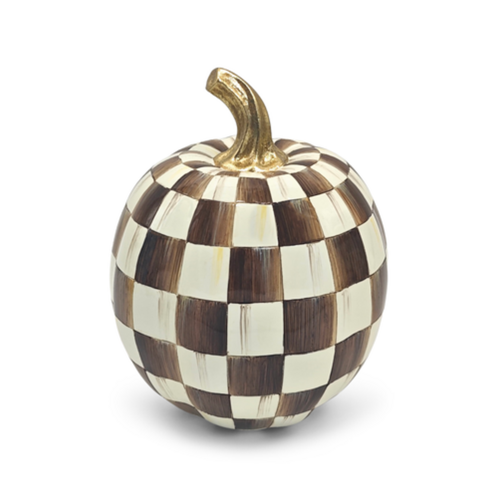 MacKenzie-Childs chocolate check small pumpkin