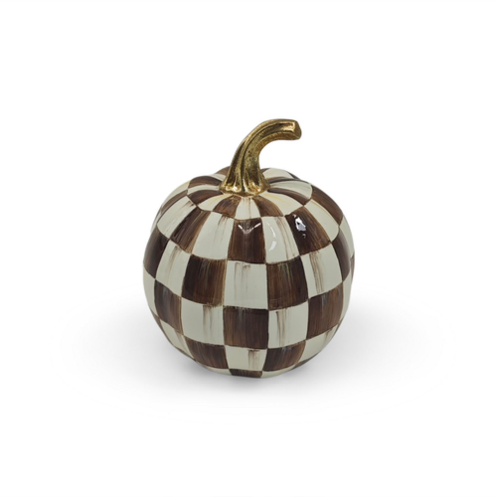 MacKenzie-Childs chocolate check mini pumpkin