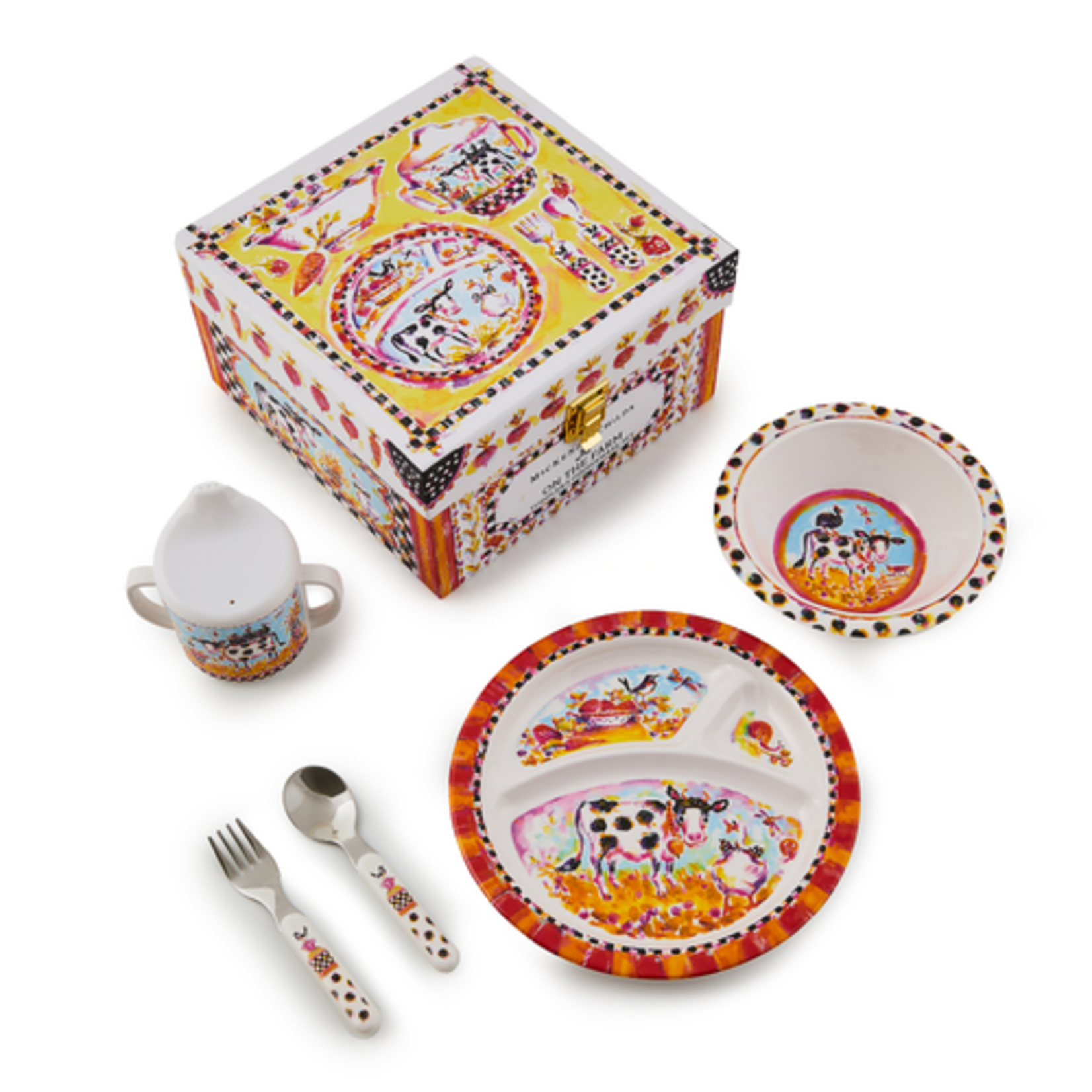MacKenzie-Childs on the farm toddler's dinnerware set