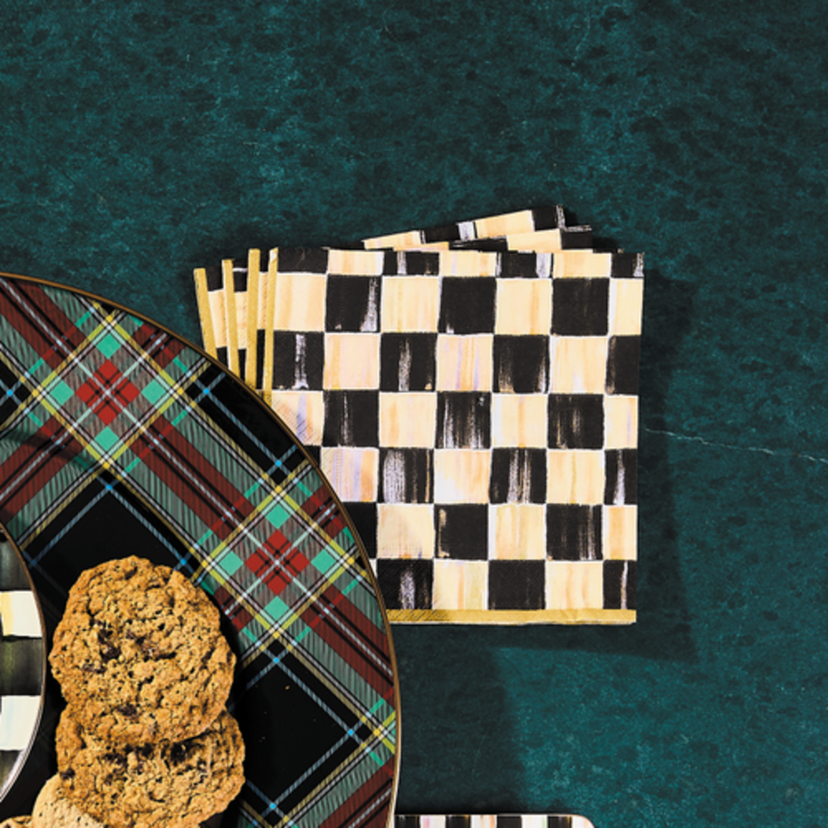 MacKenzie-Childs courtly check cocktail paper napkins