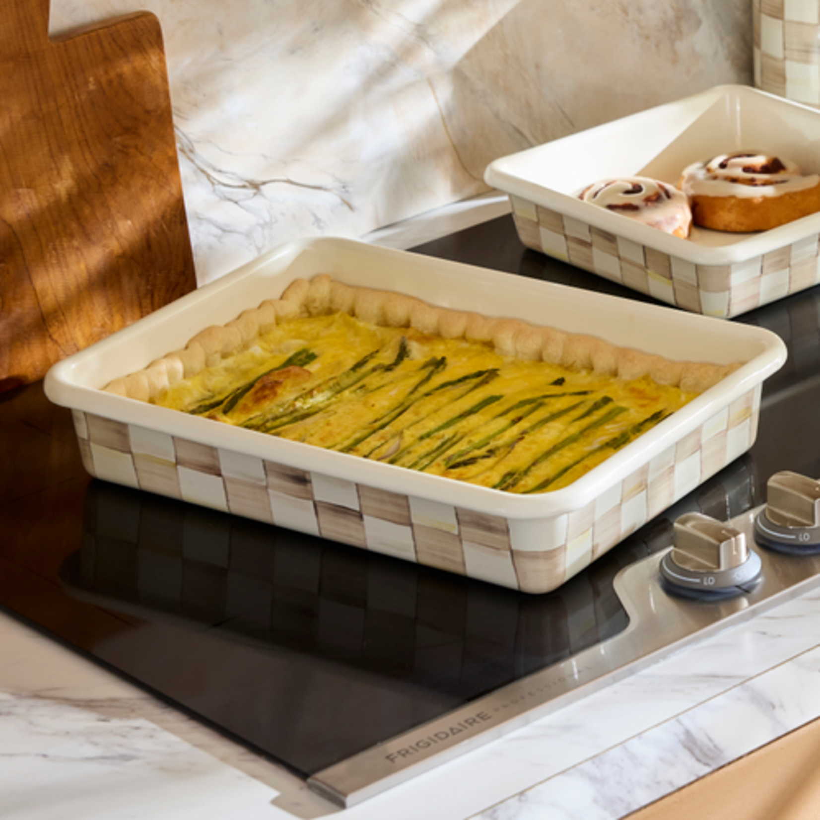 MacKenzie-Childs mocha check 9" x 13" baking pan