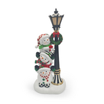 MacKenzie-Childs illuminated snowman lamppost figurine