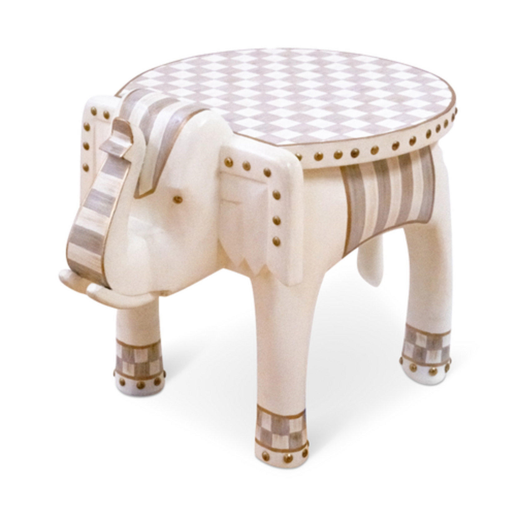 MacKenzie-Childs mocha elephant accent table