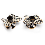 MacKenzie-Childs courtly check butterfly candle holders, set of 2