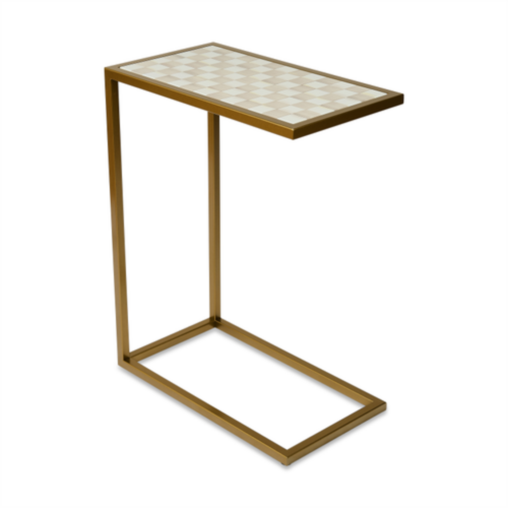 MacKenzie-Childs mocha check enamel c-table